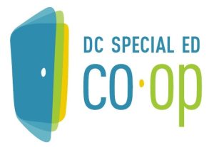 A door opening and the words: DC Special Ed Co-op. Abbreviated logo for the organization