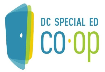 A door opening and the words: DC Special Ed Co-op. Abbreviated logo for the organization